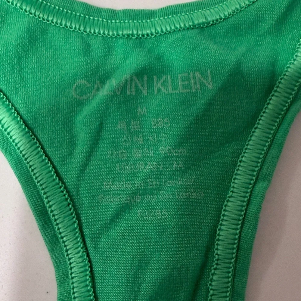 Calvin Klein Emerald Green Racerback Bralette with White Logo Band ~ M